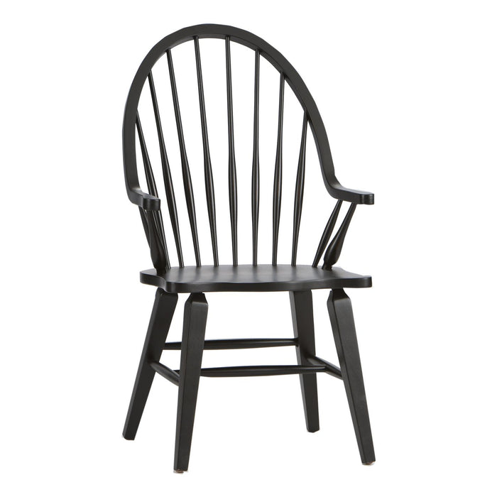 Hearthstone Windsor Back Arm Chair in Black (Set of 2)