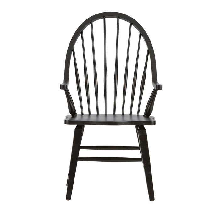 Hearthstone Windsor Back Arm Chair in Black (Set of 2)