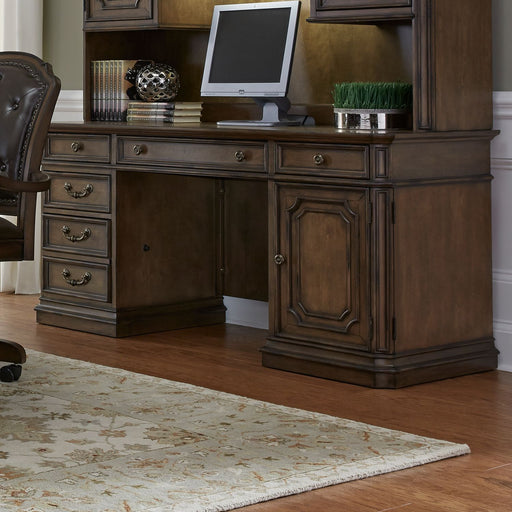 Liberty Amelia Jr Executive Credenza with Hutch in Antique Toffee image