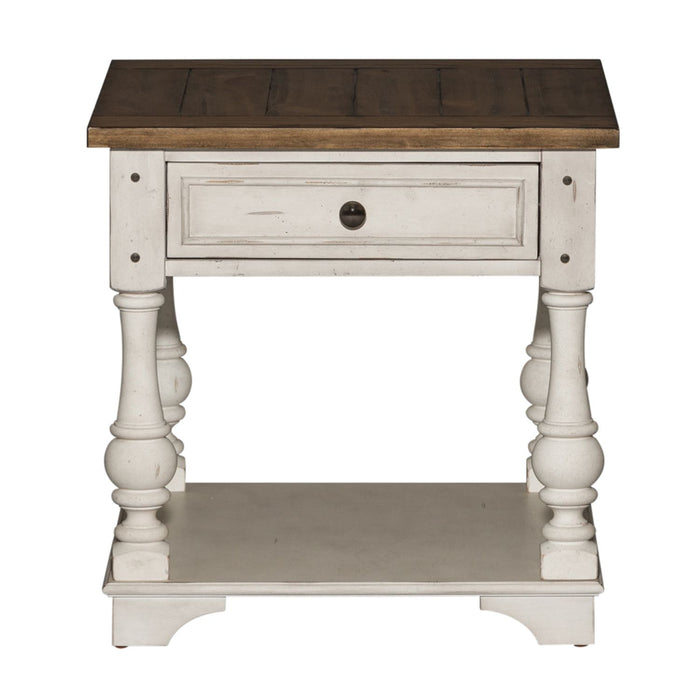 Morgan Creek End Table in Antique White
