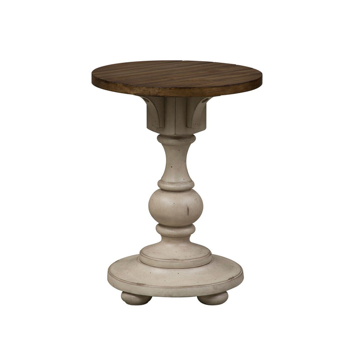 Morgan Creek Chair Side Table in Antique White