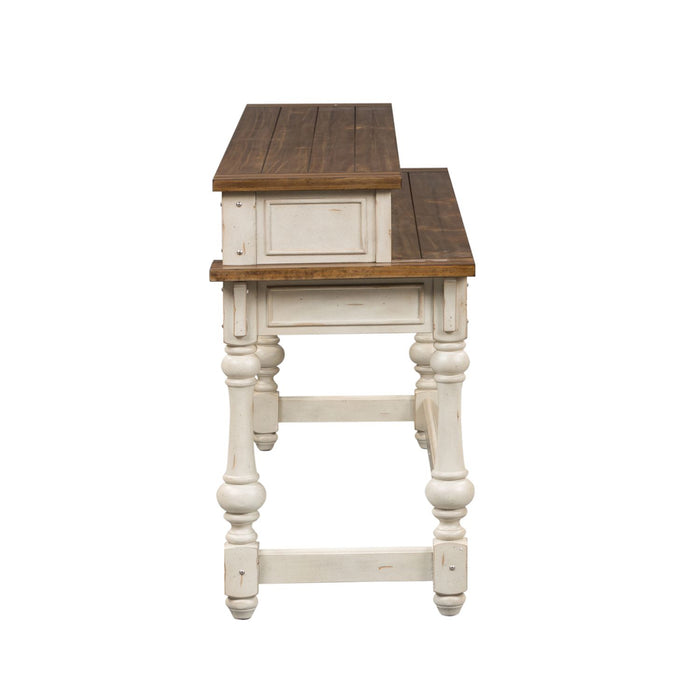 Morgan Creek Console Bar Table in Antique White