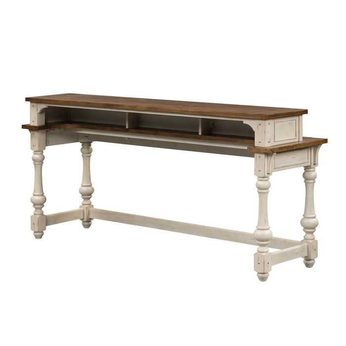 Morgan Creek Console Bar Table in Antique White