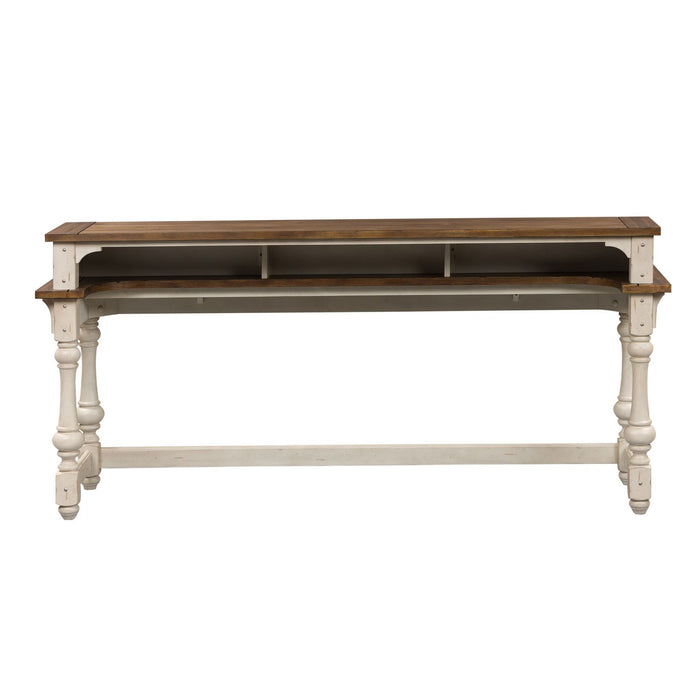 Morgan Creek Console Bar Table in Antique White
