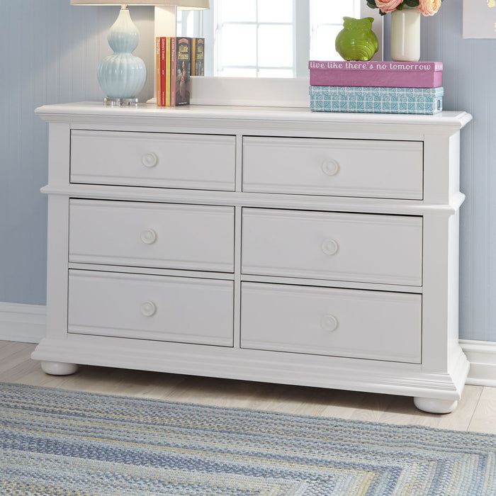 Liberty Furniture Summer House 6 Drawer Dresser in Oyster White image
