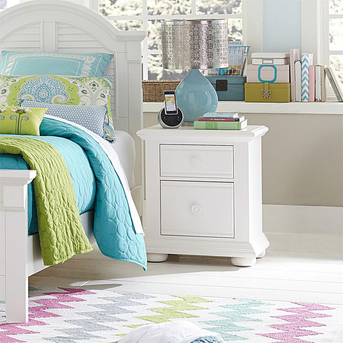 Liberty Furniture Summer House 2 Drawer Nightstand in Oyster White image