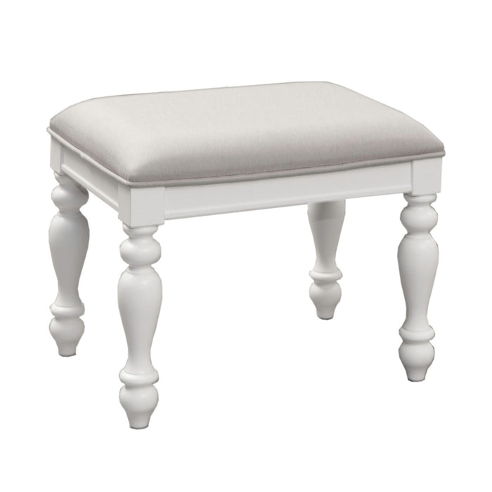 Summer House I Vanity Stool in Oyster White