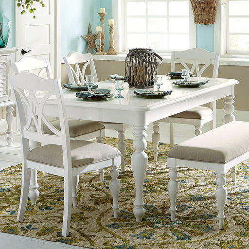 Liberty Furniture Summer House Rectangular Leg Table in Oyster White image