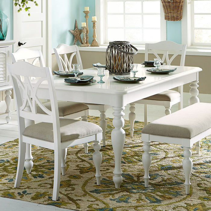 Liberty Furniture Summer House Rectangular Leg Table in Oyster White image