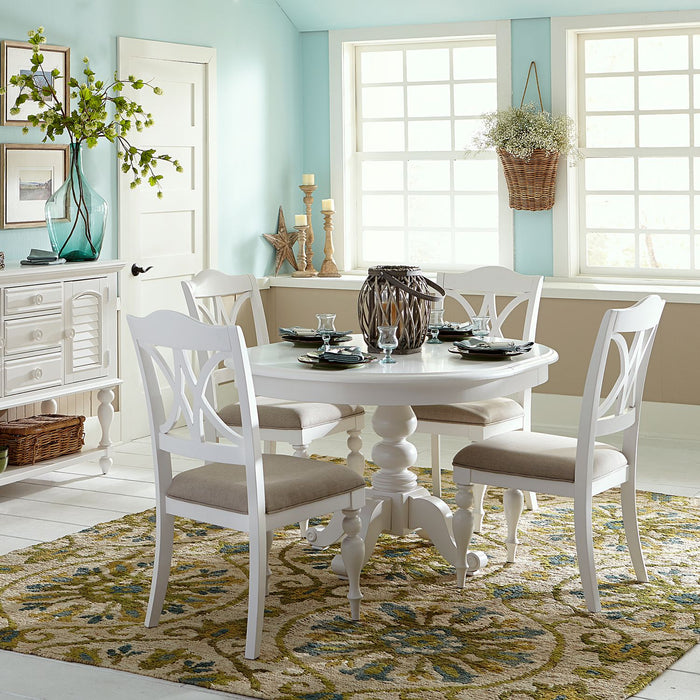 Liberty Furniture Summer House Round Pedestal Table in Oyster White 607-4254 image