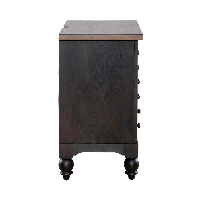 Americana Farmhouse 6 Drawer Bedside Chest in Black