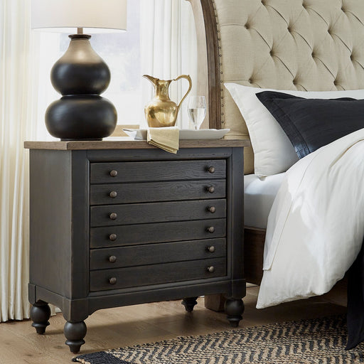 Liberty Furniture Americana Farmhouse 6 Drawer Bedside Chest in Black image
