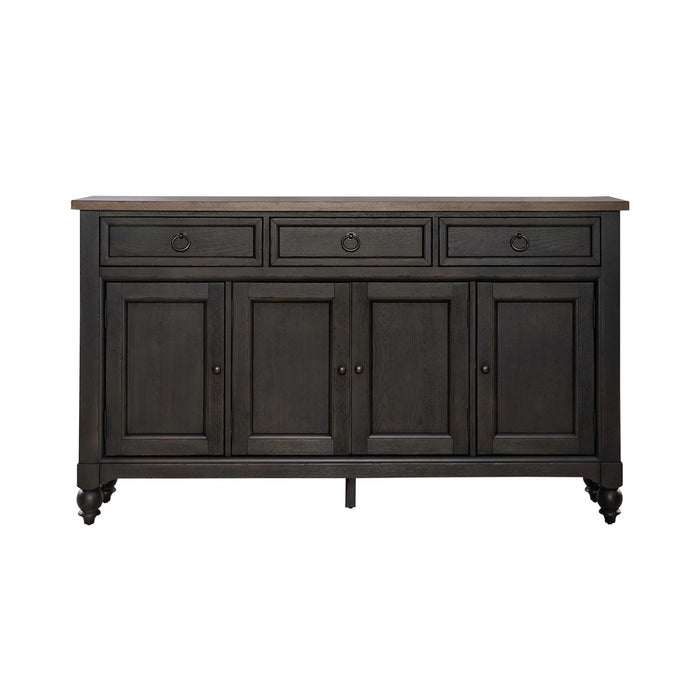 Americana Farmhouse Hall Buffet in Dusty Taupe & Black