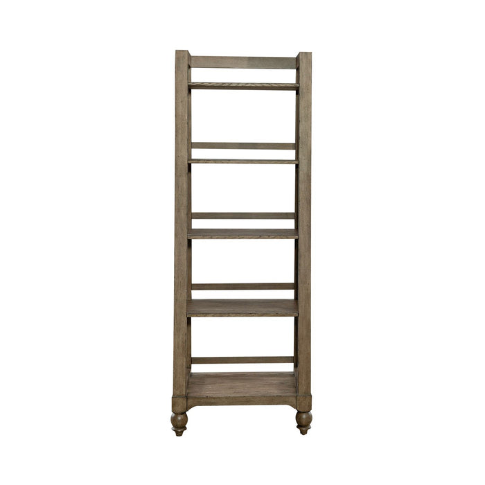 Americana Farmhouse Leaning Pier Bookcase in Dusty Taupe