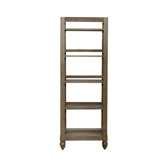 Americana Farmhouse Leaning Pier Bookcase in Dusty Taupe