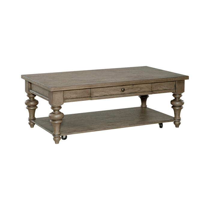 Americana Farmhouse Rectangular Cocktail Table in Dusty Taupe