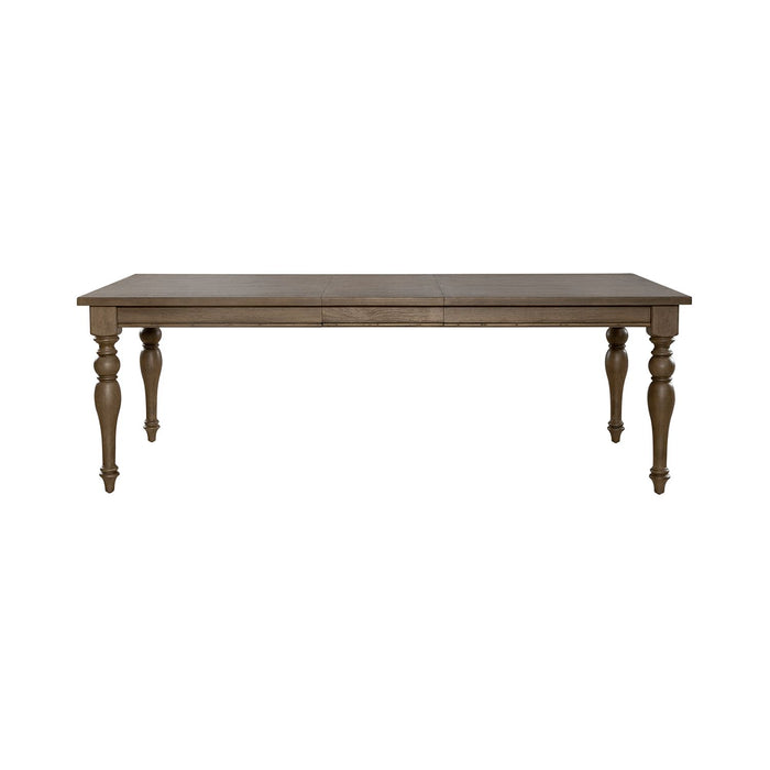 Americana Farmhouse Rectangular Leg Table in Dusty Taupe & Black