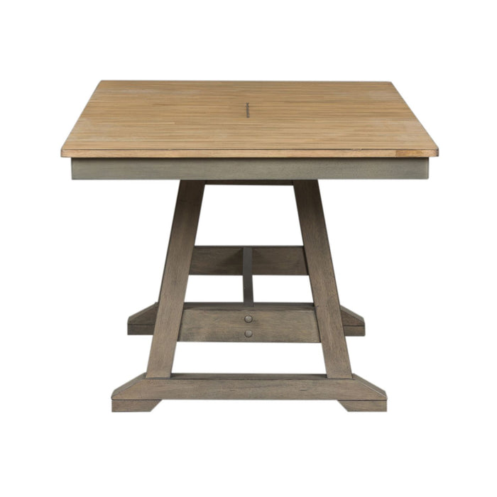 Lindsey Farm Trestle Dining Table in Gray and Sandstone