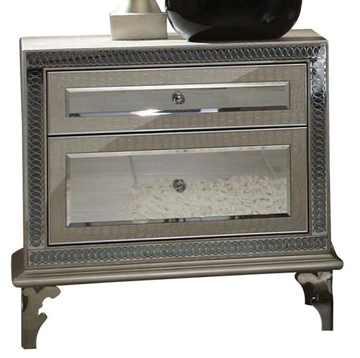 AICO Hollywood Swank Upholstered Nightstand in Crystal Croc image