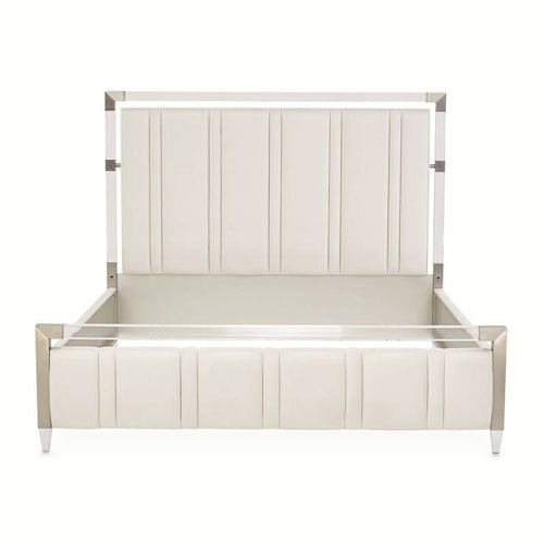 AICO Furniture Penthouse King Upholstered Platform Bed in Ash Gray