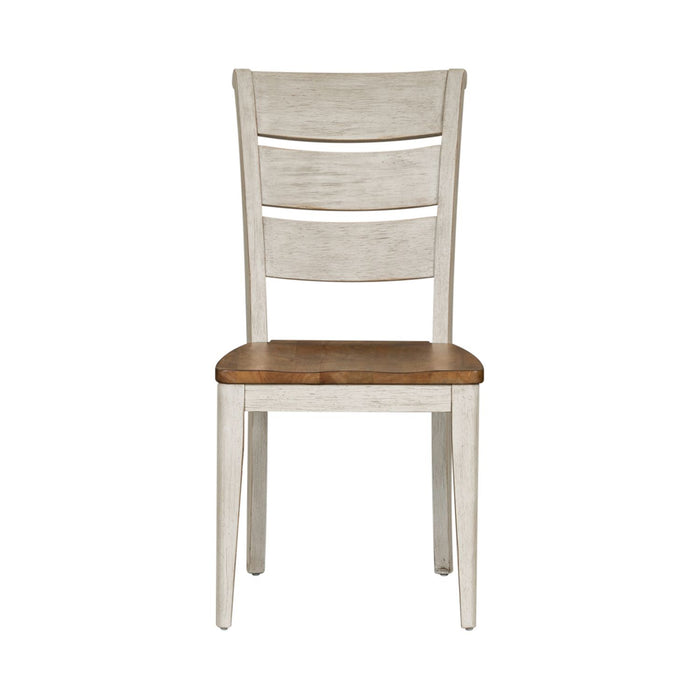 Farmhouse Reimagined Ladder Back Side Chair (RTA) in Antique White (Set of 2)