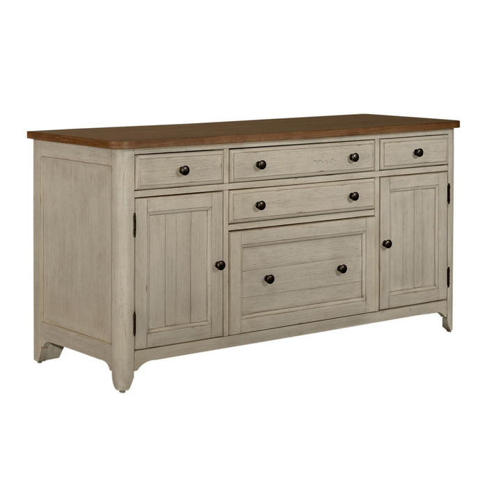 Farmhouse Reimagined Door Credenza in Antique White