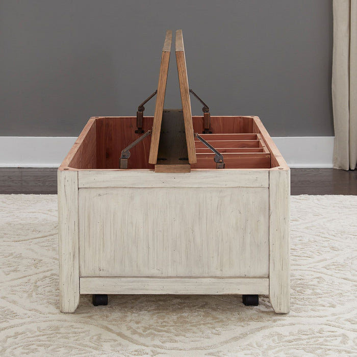 Farmhouse Reimagined Storage Trunk in Antique White