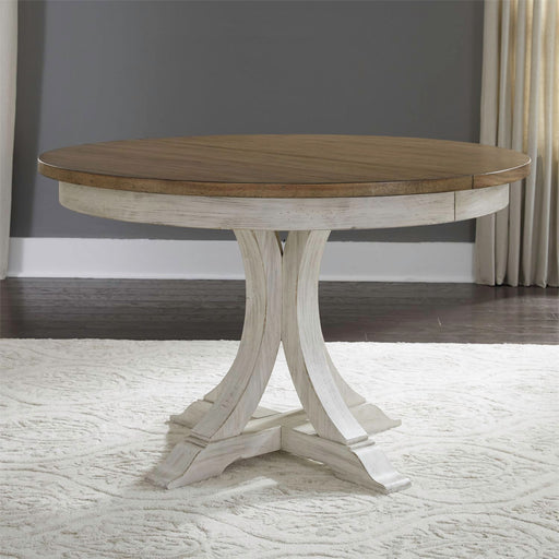 Liberty Furniture Farmhouse Reimagined Pedestal Dining Table in Antique White image
