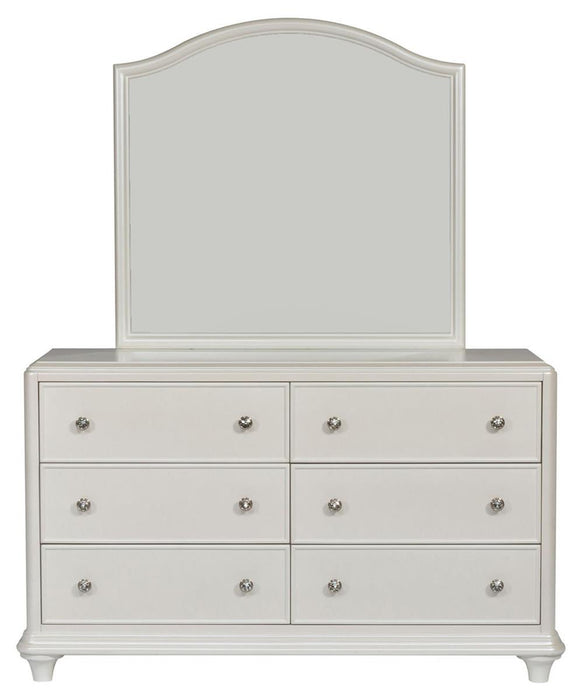 Liberty Furniture Stardust 6 Drawer Dresser in Iridescent White
