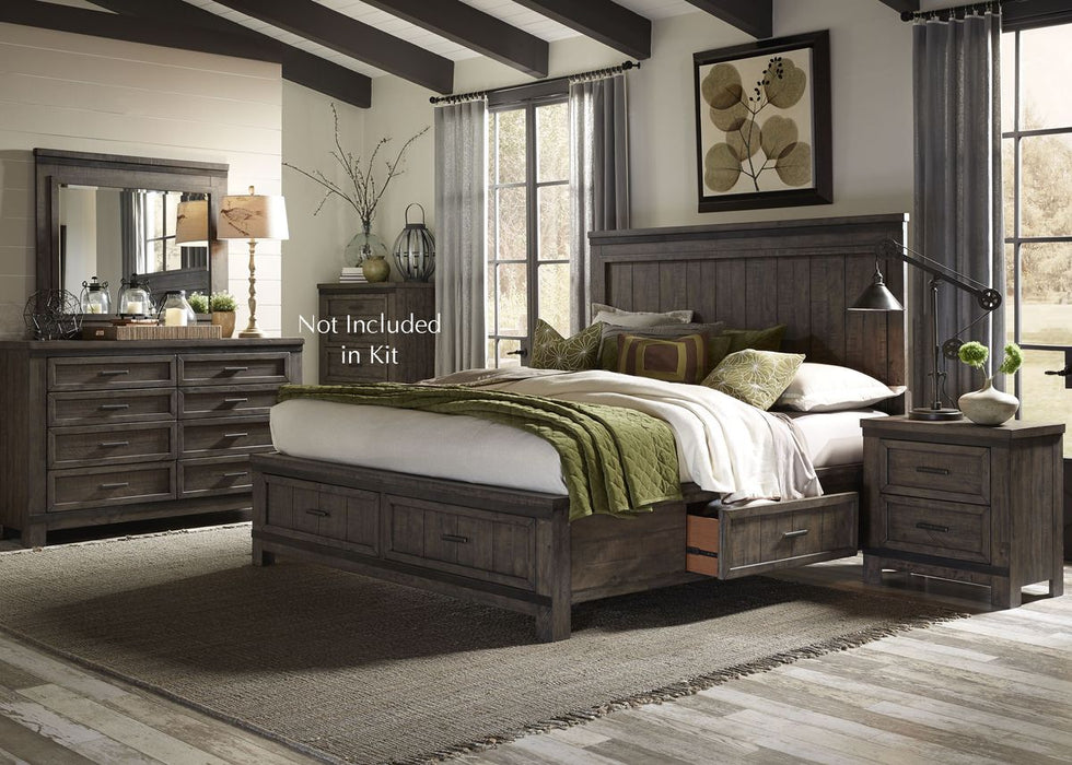 Liberty Thornwood Hills Queen Two Sided Storage Bed in Rock Beaten Gray 759-BR-Q2S