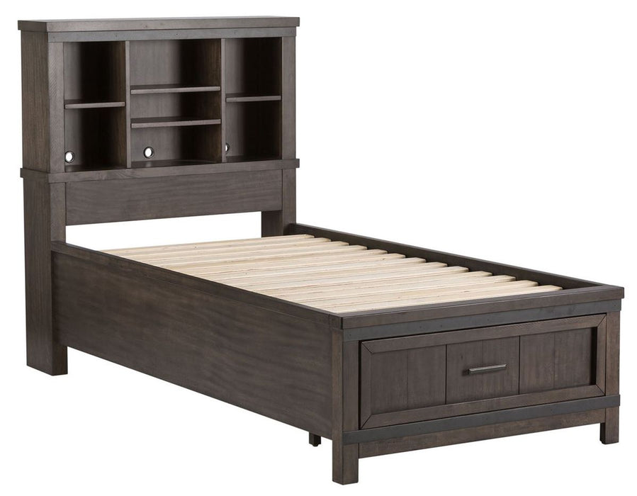 Liberty Furniture Thornwood Hills Twin Bookcase Bed in Rock Beaten Gray