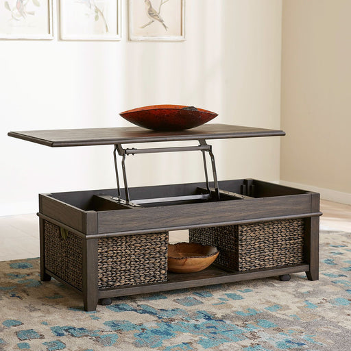 Liberty Furniture Mill Creek Lift Top Cocktail Table in Peppercorn image