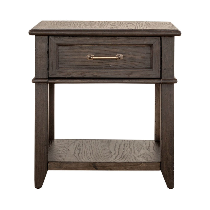 Mill Creek Drawer End Table in Peppercorn