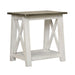 Liberty Furniture Laurel Bluff End Table in Antique White with Dusty Gray Top image