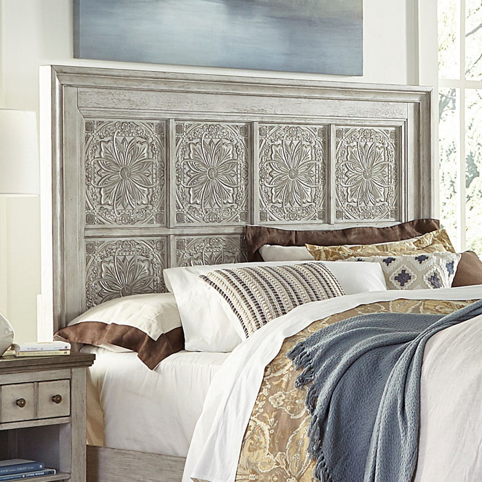Liberty Furniture Heartland King Decorative Panel Bed in Antique White image
