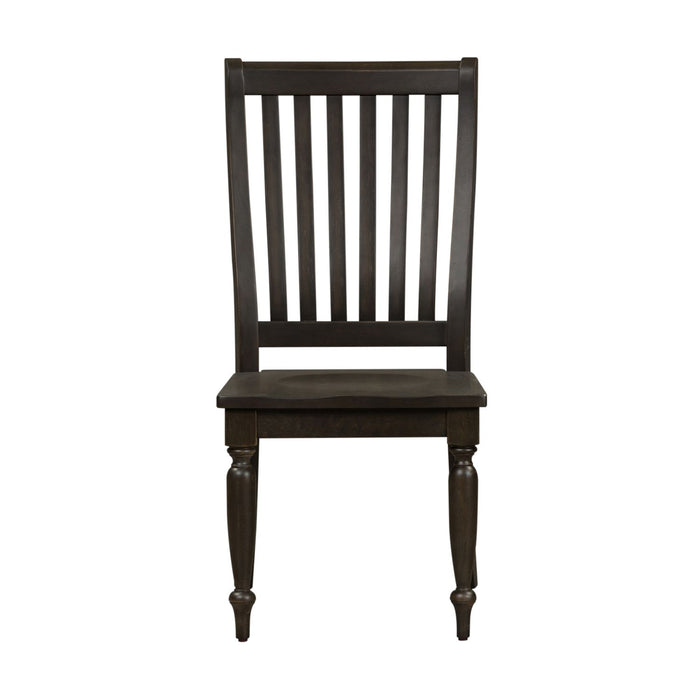 Harvest Home Slat Back Side Chair (RTA) in Chalkboard (Set of 2)