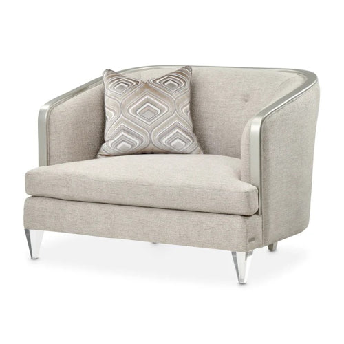 AICO Furniture Camden Court Chair and Half in Platinum