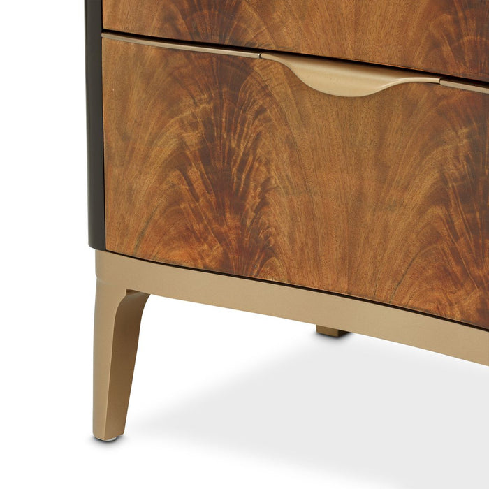 AICO Malibu Crest 9 Drawer Dresser in Crotch Mahogany