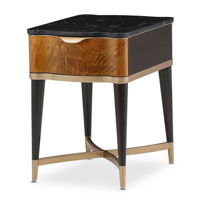AICO Malibu Crest End Table in Crotch Mahogany image