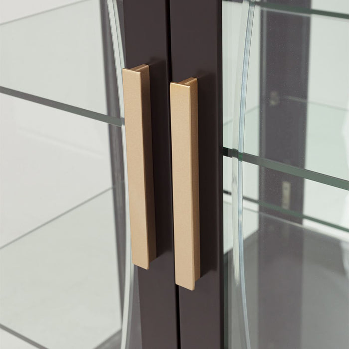 AICO Malibu Crest Display Cabinet in Crotch Mahogany