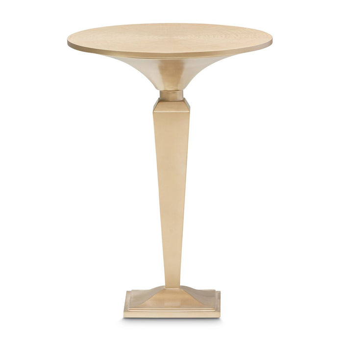 AICO Malibu Crest Round Pedestal Tea Table in Crotch Mahogany image