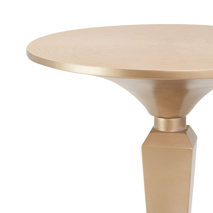 AICO Malibu Crest Round Pedestal Tea Table in Crotch Mahogany