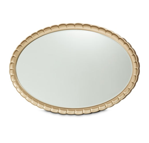 AICO Malibu Crest Oval Wall Mirror in Burnished Gold