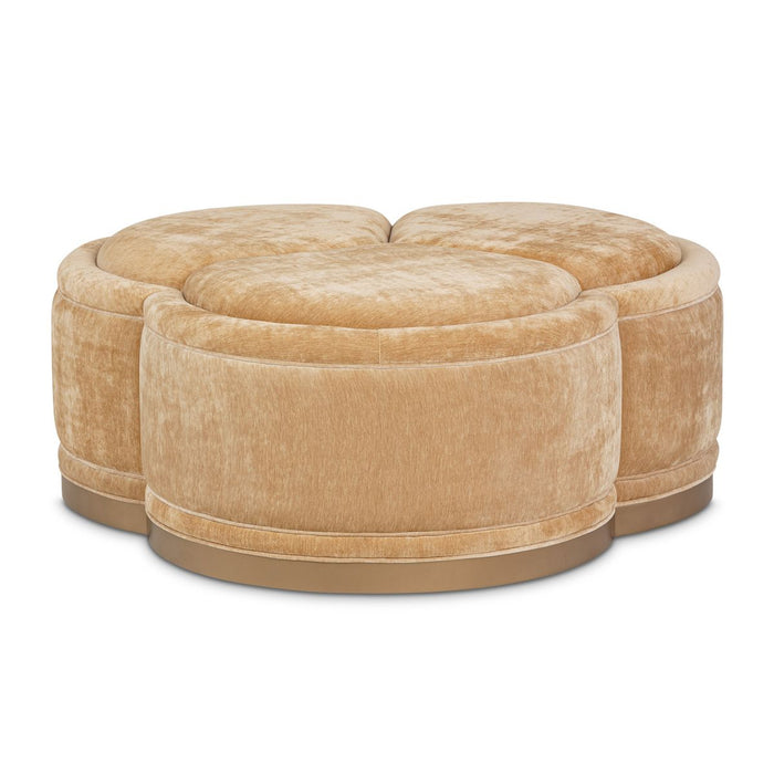 AICO Malibu Crest Clover Cocktail Ottoman in Dark Espresso image