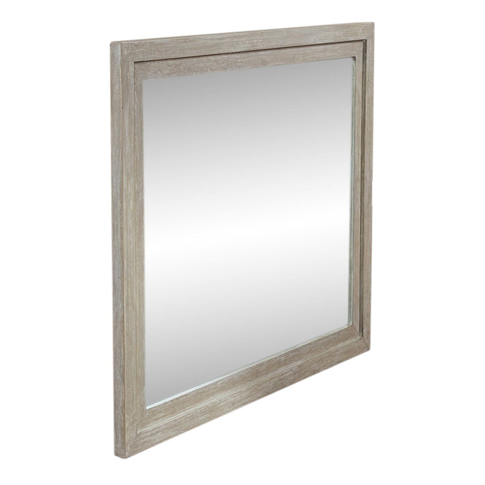 Belmar Mirror in Washed Taupe and Silver Champagne