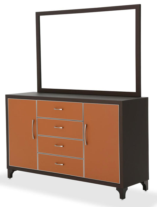 Aico 21 Cosmopolitan Mirror in Orange/Umber