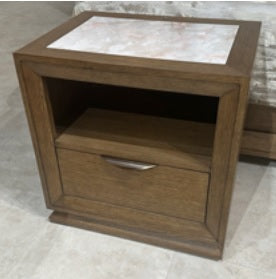 AICO Furniture Portrait Small Nightstand with LED Lights in Sienna Brown image