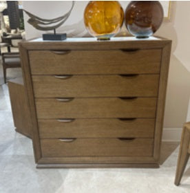 AICO Furniture Portrait 5 Drawer Chest with LED Lights in Sienna Brown image