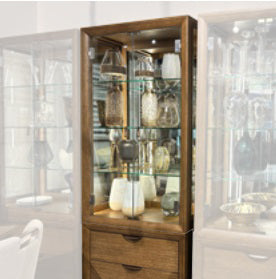 AICO Furniture Portrait Display Cabinet in Sienna Brown image