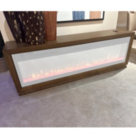 AICO Furniture Portrait Fireplace in Sienna Brown image